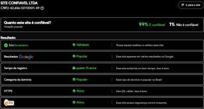 Site verificado e verdadeiro:seu777com